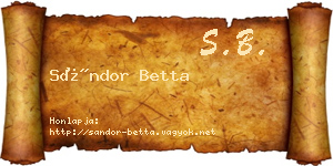 Sándor Betta névjegykártya